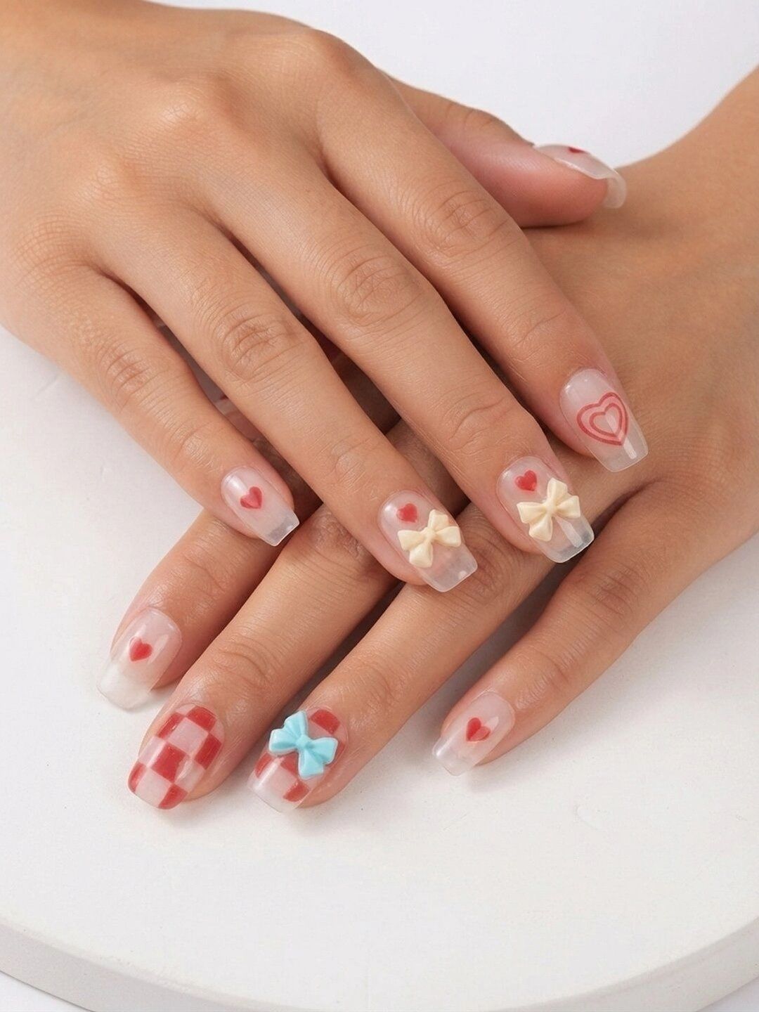 Krelin Set Of 12 Press-On Nail Extensions with Liquid Glue - Sheer Pink French Tip-picture-9