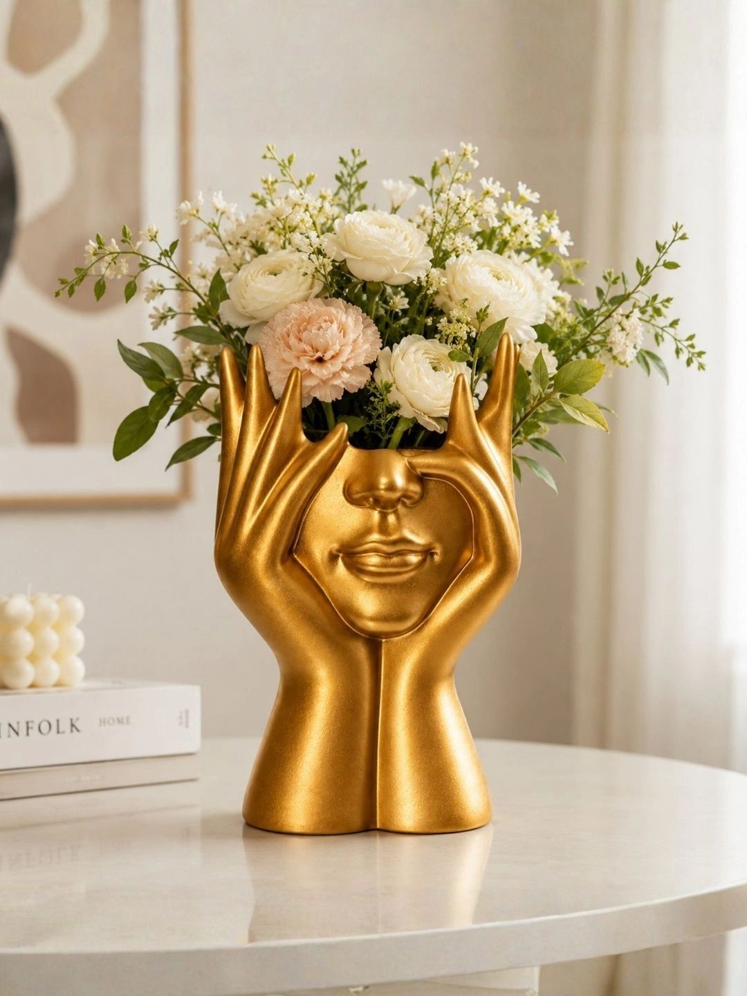 Art Street Yellow Ceramic Flower Vase Vases-image-21