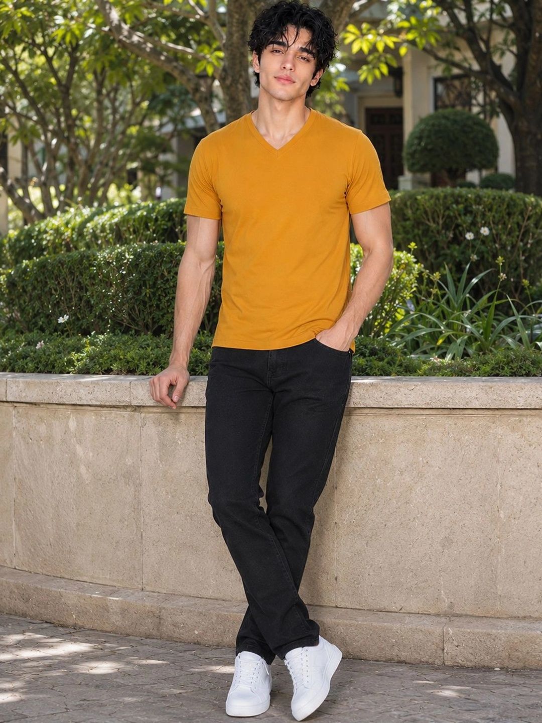 FBAR Men V-Neck T-shirt-picture-33