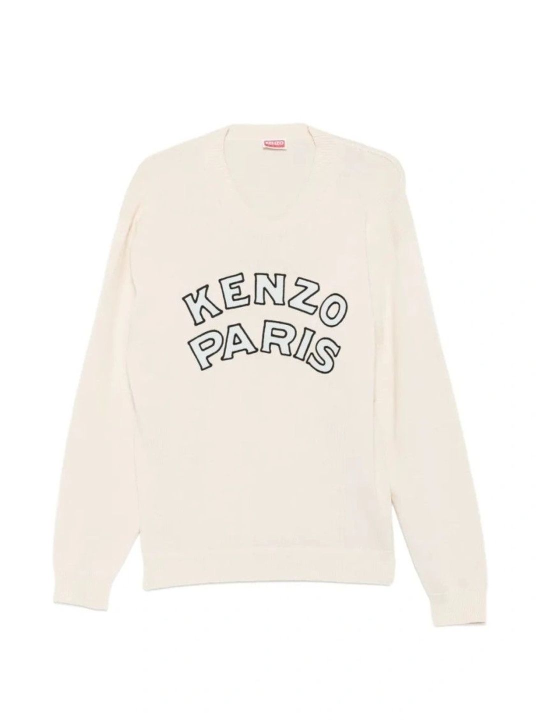 kenzo men typography printed woollen pullover