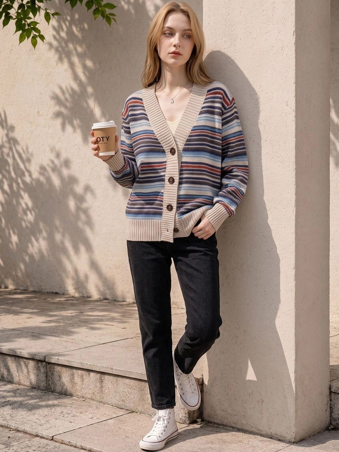StyleCast x Revolte StyleCast x Revolte Women Striped Cardigan
