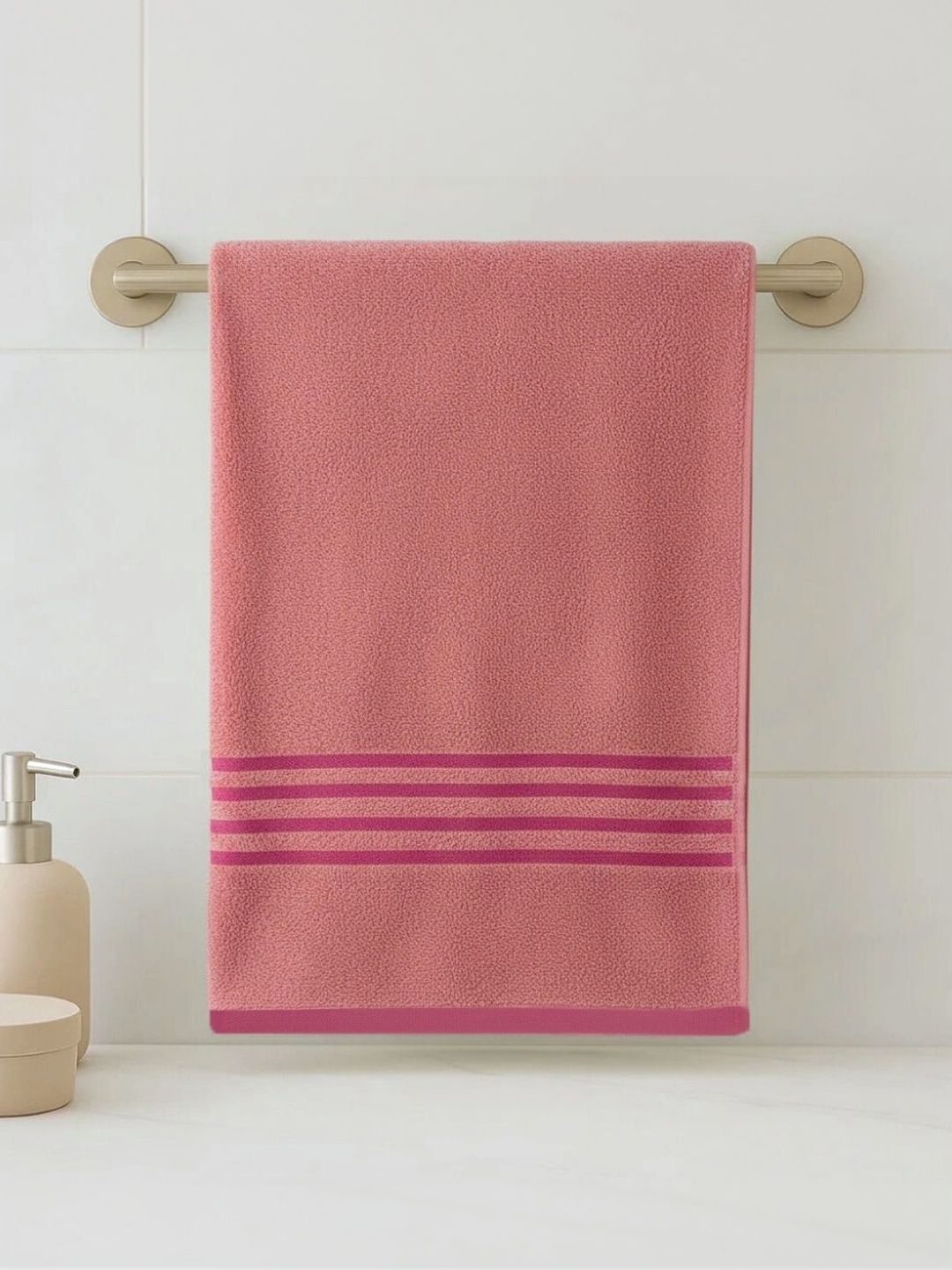 haus & kinder haus & kinder Orange & Pink 1 Cotton 380 GSM Bath Towel