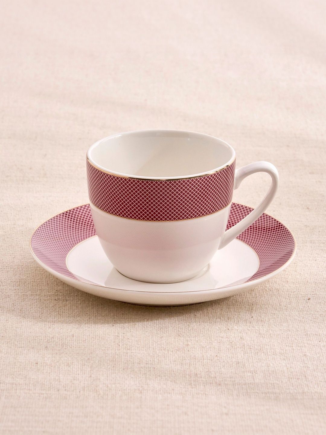 Home Centre Red Printed Porcelain Glossy Cups Set of Cups and Mugs-picture-27