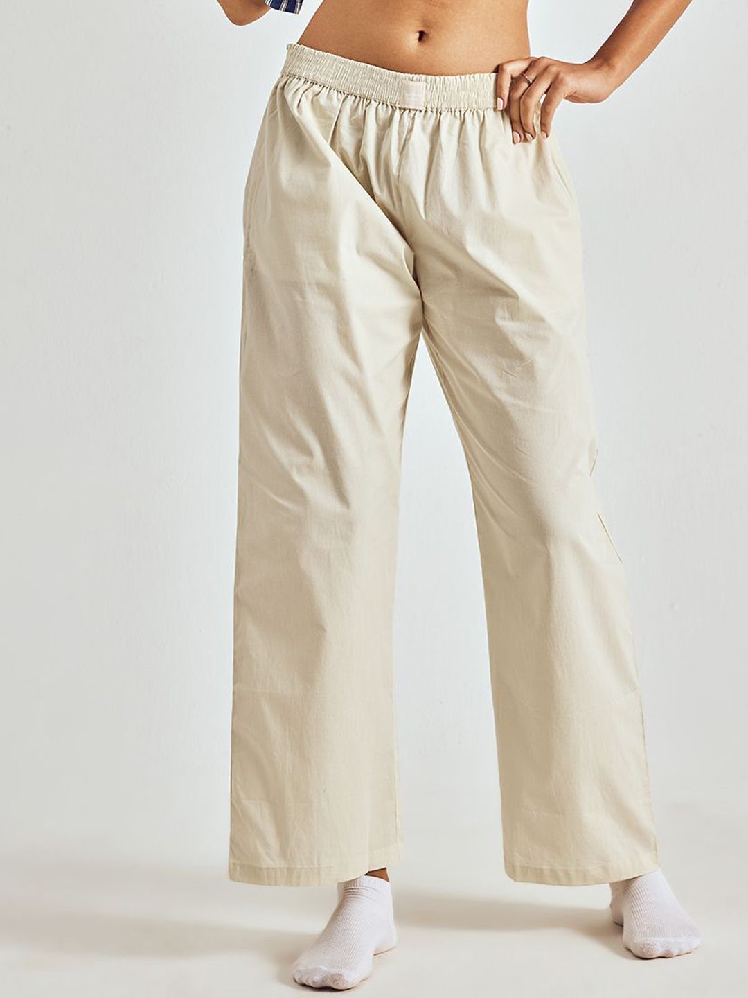 Pepe Jeans Pepe Jeans Women Mid-Rise Cotton Straight Lounge Pants