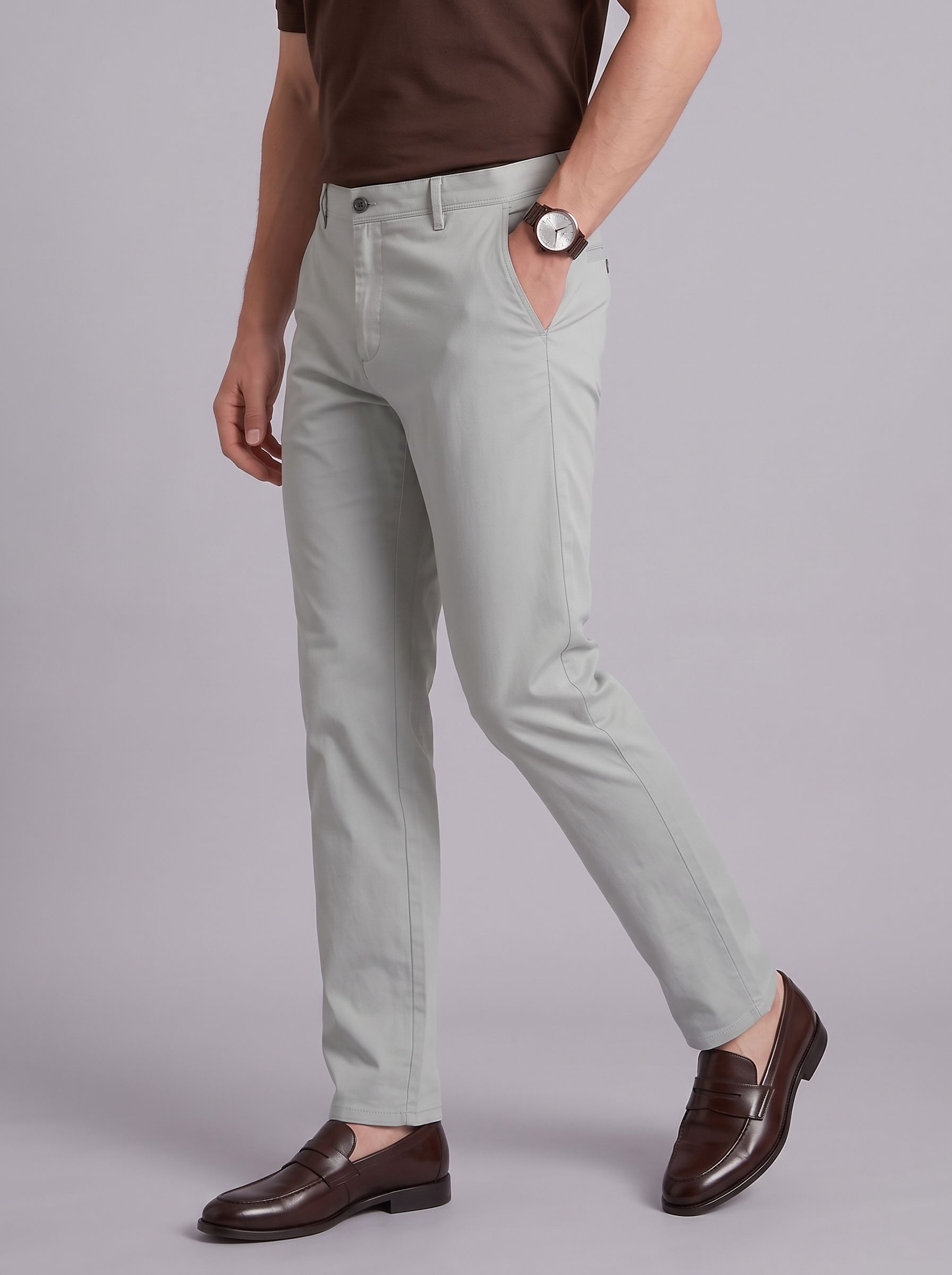 Blackberrys Men Slim Fit Chinos Trousers-image-40