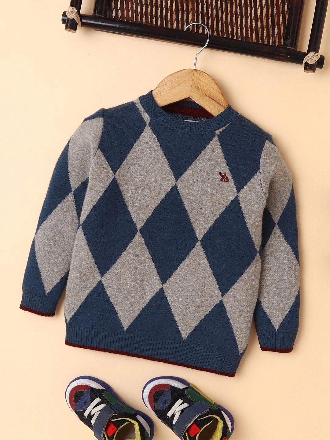 Yellow Apple Yellow Apple Boys Argyle Checked Pullover