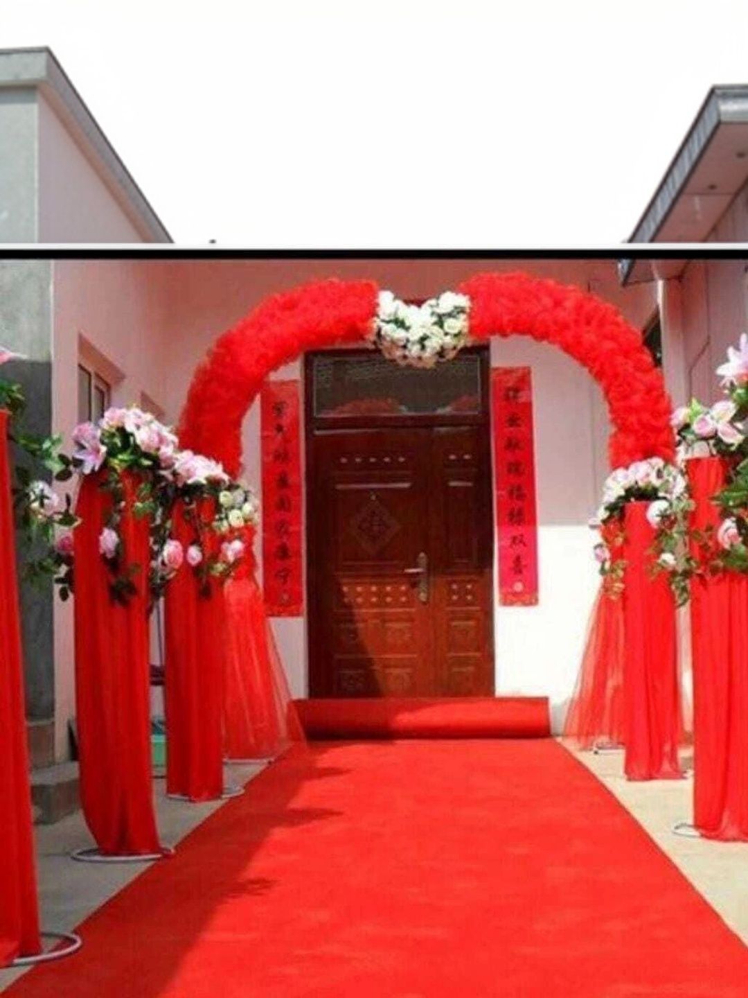 Acarpet Acarpet Red Solid Anti-Skid Nylon Carpet