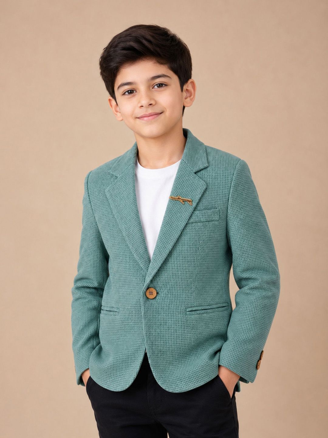 Rare Juniors Rare Juniors Boys Green Textured Party Blazers