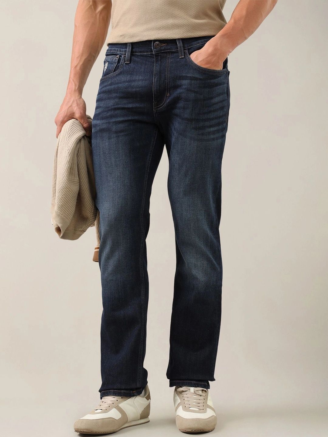 U.S. Polo Assn. Denim Co. Men Straight Fit Low Distress Heavy Fade Stretchable Jeans-picture-29