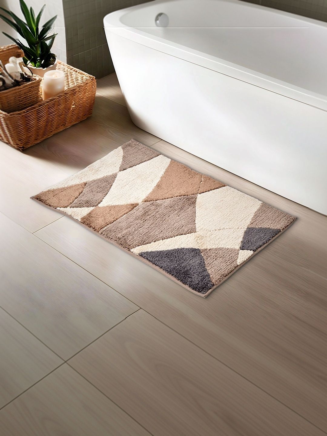 Home Centre Brown 1902 GSM Anti-Skid Bath Rugs-picture-35