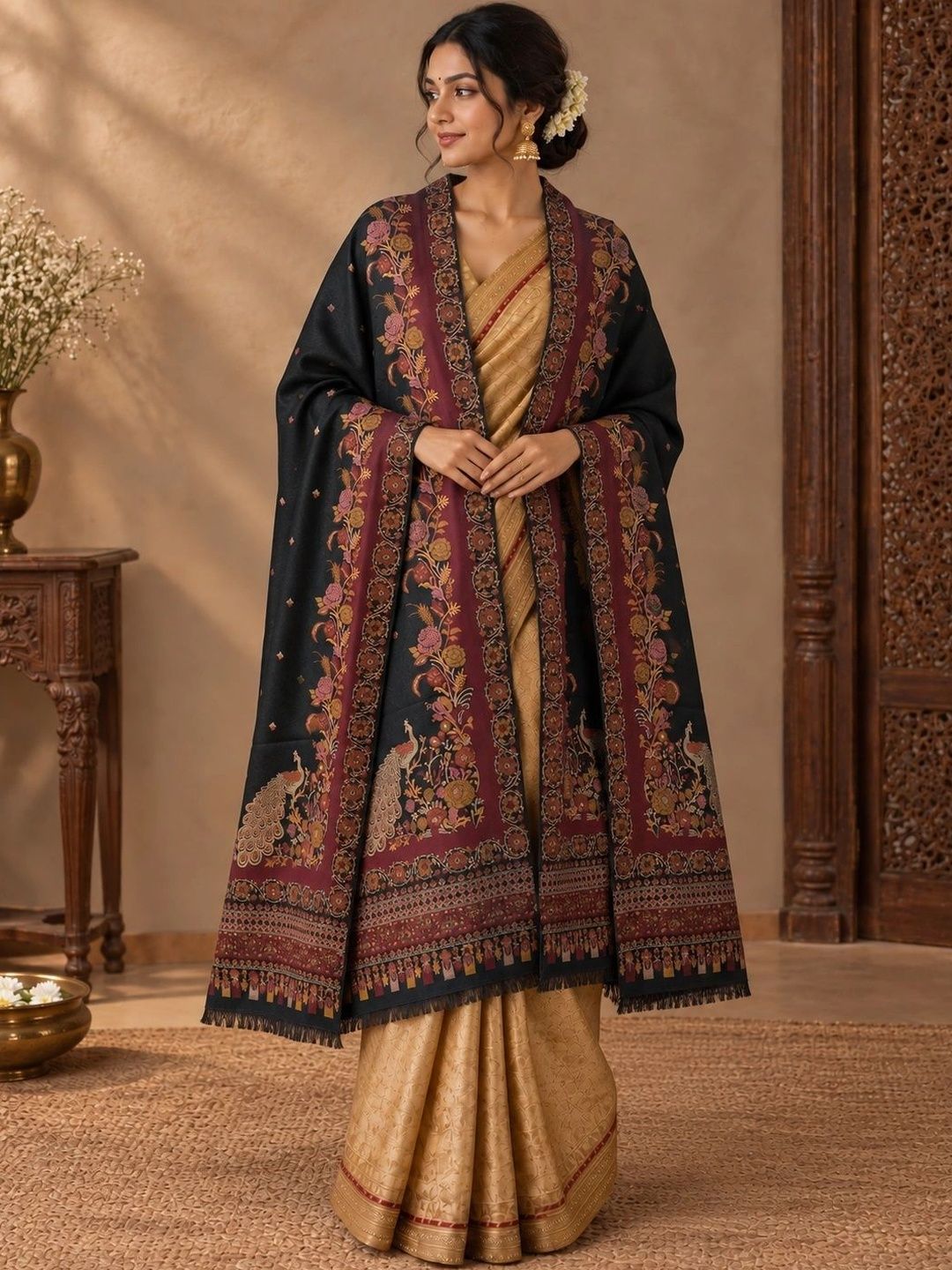 KALINI Women Ethnic Motifs Embroidered Pashmina Shawl-picture-24