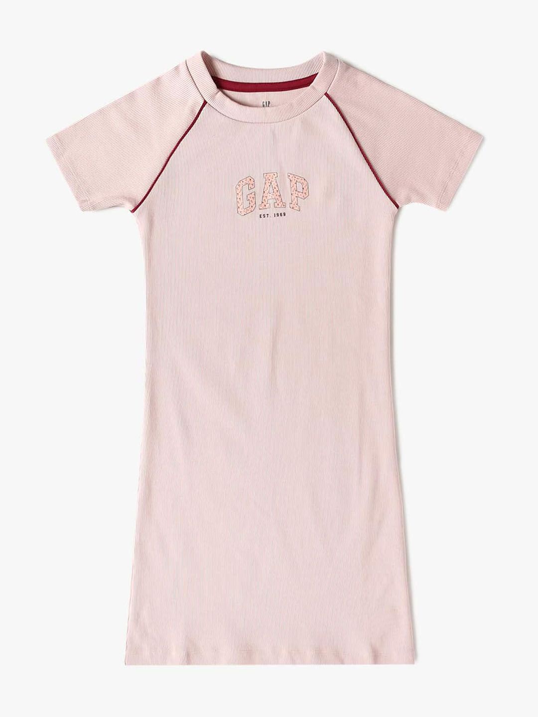 GAP Solid Regular Fit Round Neck Short Sleeves Dress-picture-13