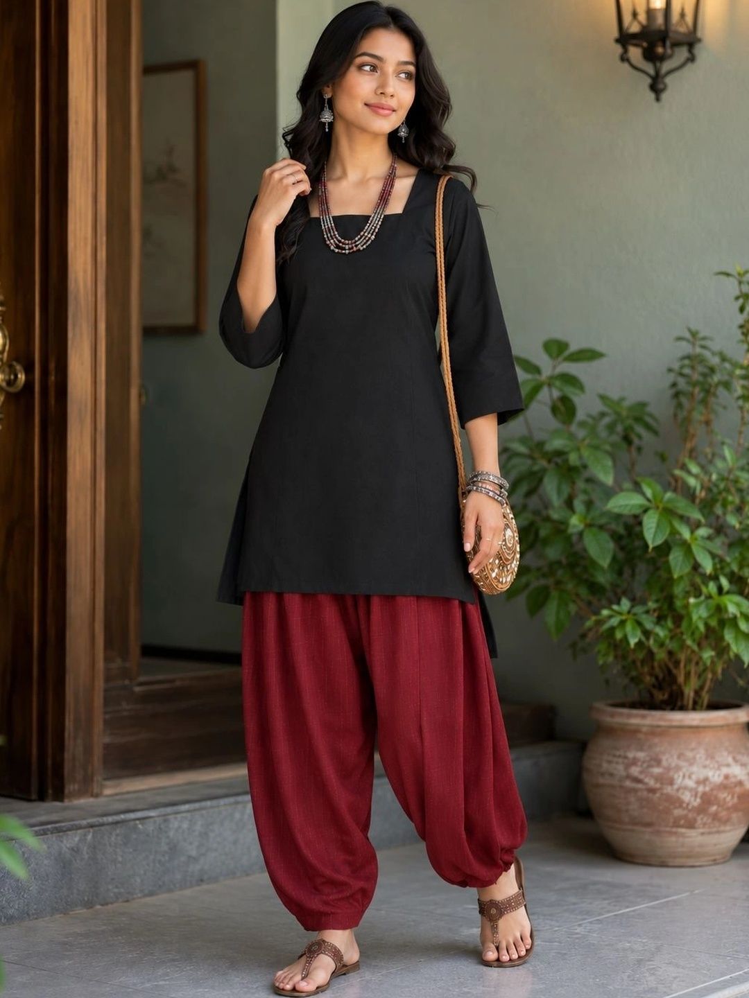 Sangria Sangria Women Regular Pure Cotton Kurti with Patiala
