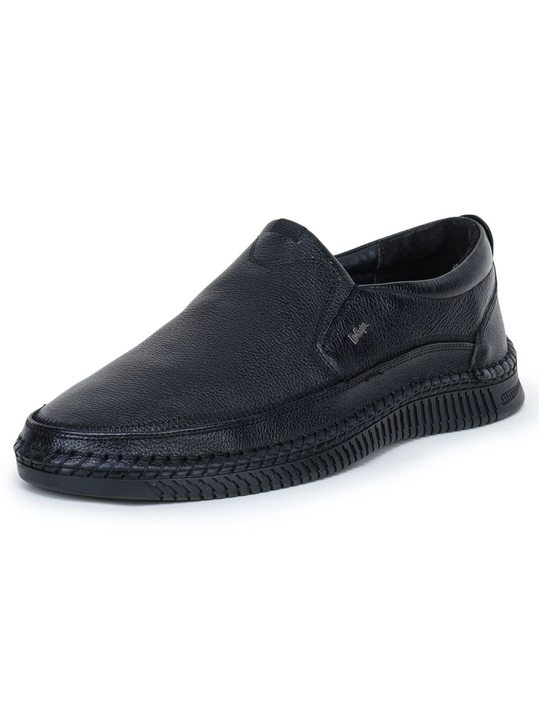 Lee Cooper Men Textured Round Toe Slip-On Formal Loafers Shoes-picture-34