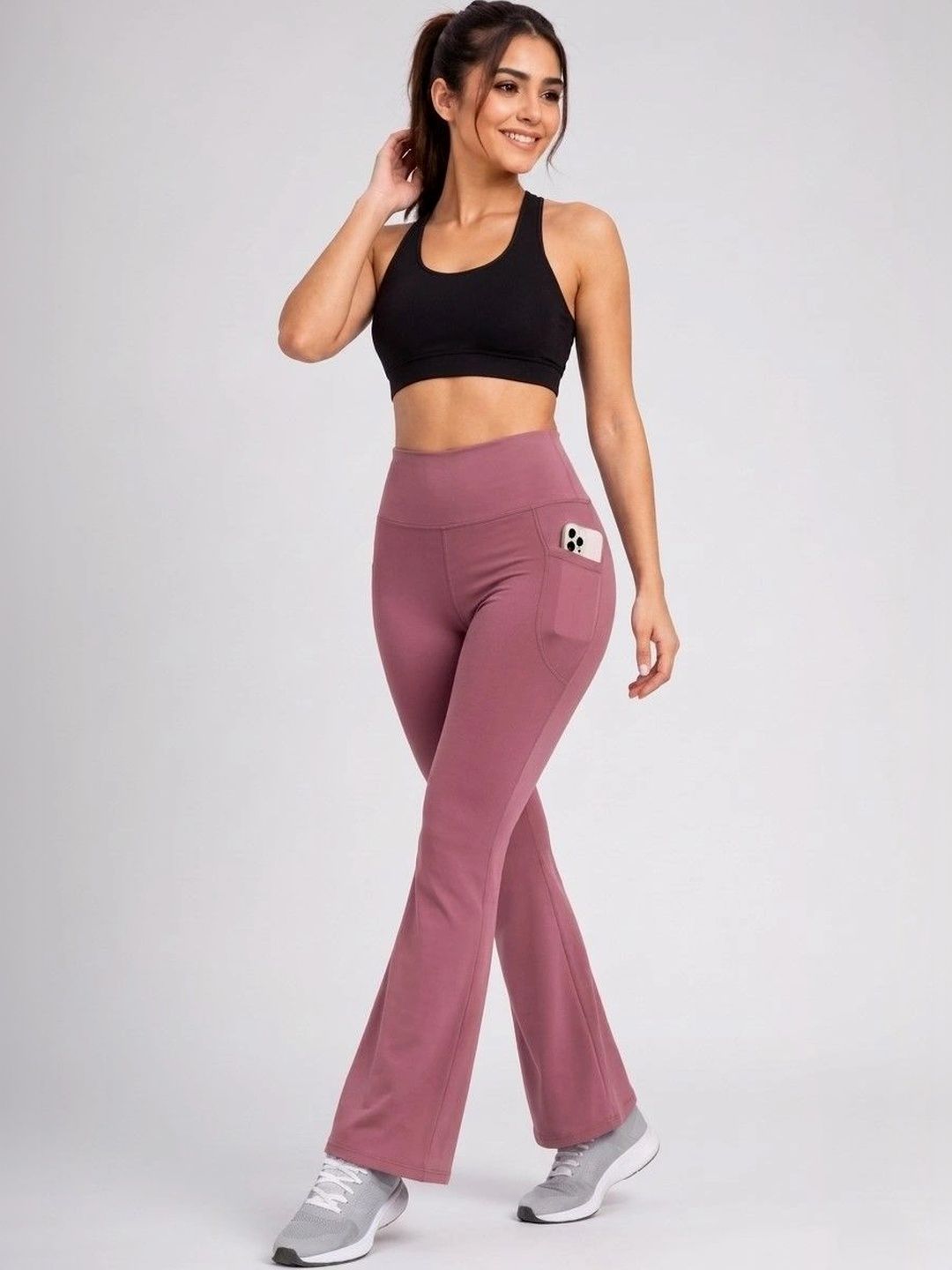 KASHIKAY CREATION KASHIKAY CREATION High-Rise Bell Bottom Gym Tights