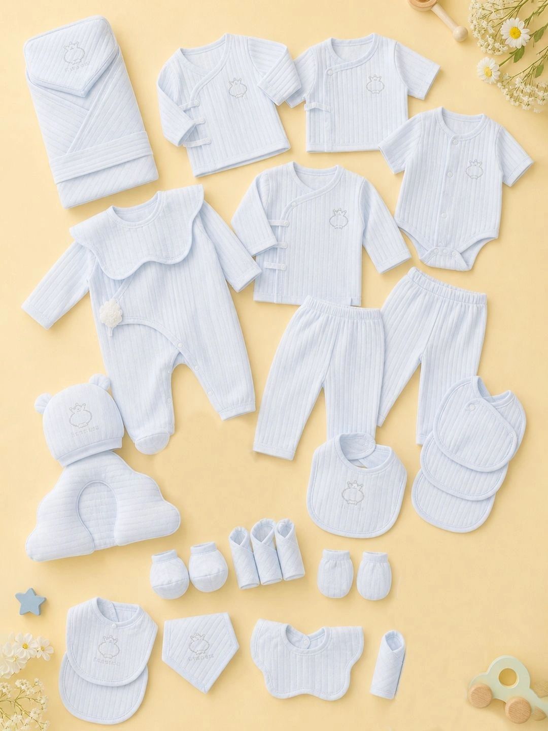Wunderwoo Infants Pack of 25 Printed Baby Apparel Gift Set-picture-24