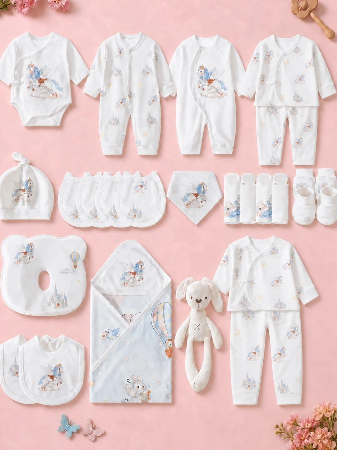 Wunderwoo Infants Pack of 25 Printed Baby Apparel Gift Set-picture-38