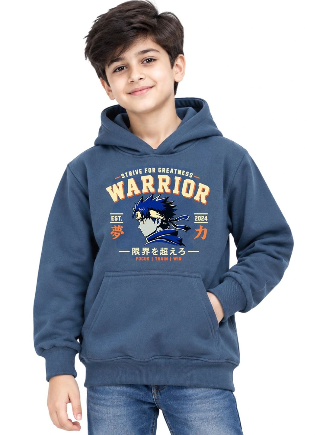 YK YK Boys Printed Hooded Sweatshirt