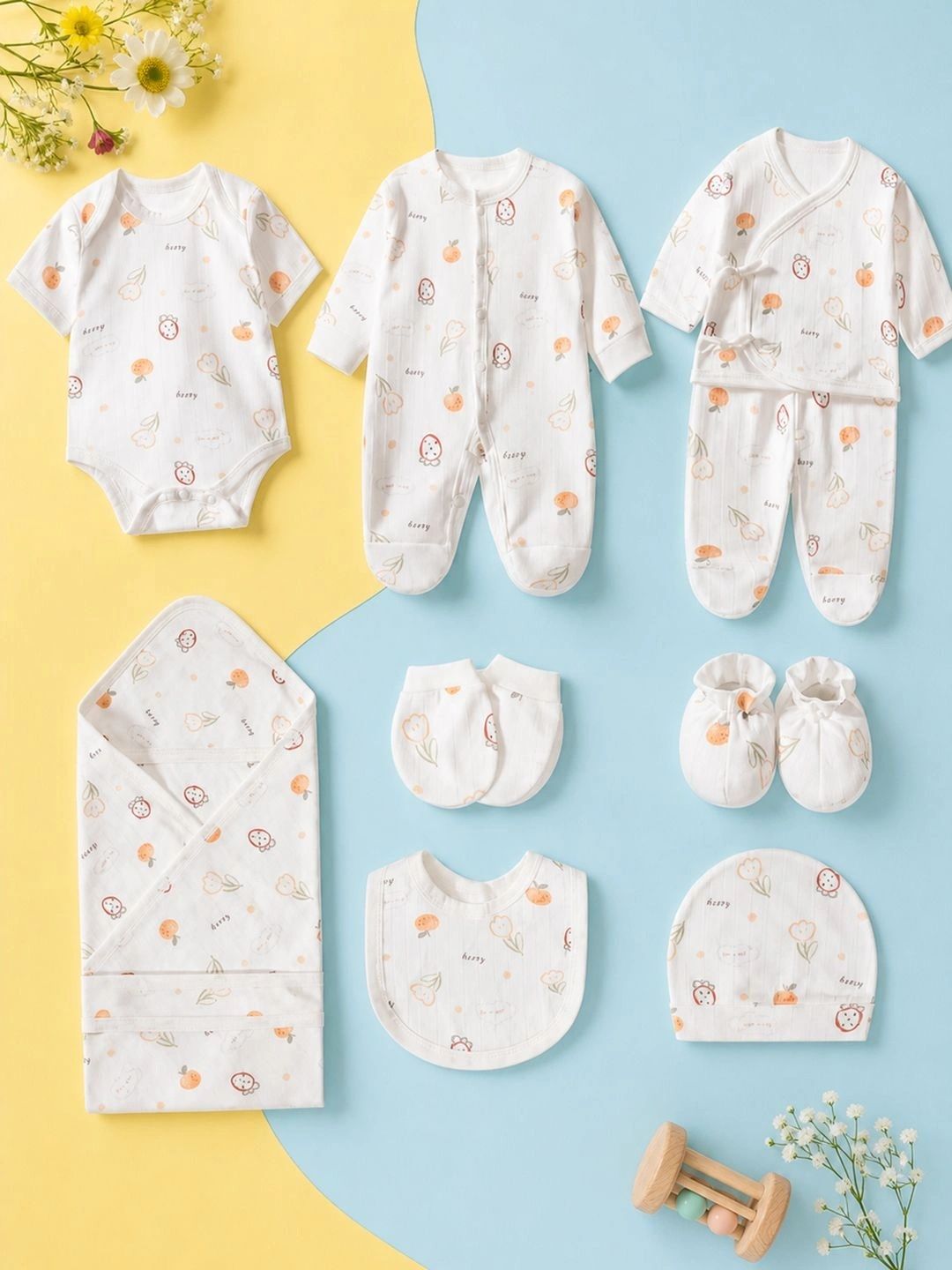 Wunderwoo Infants Pack of 11 Printed Baby Apparel Gift Set-picture-12