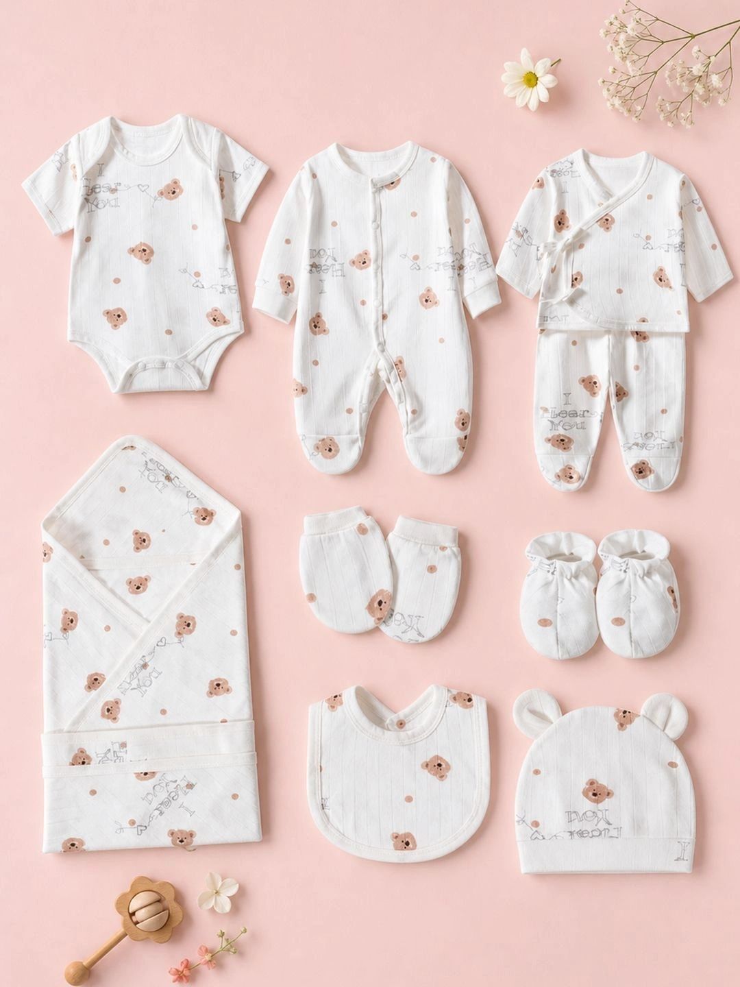 Wunderwoo Infants Pack of 8 Printed Baby Apparel Gift Set-picture-57