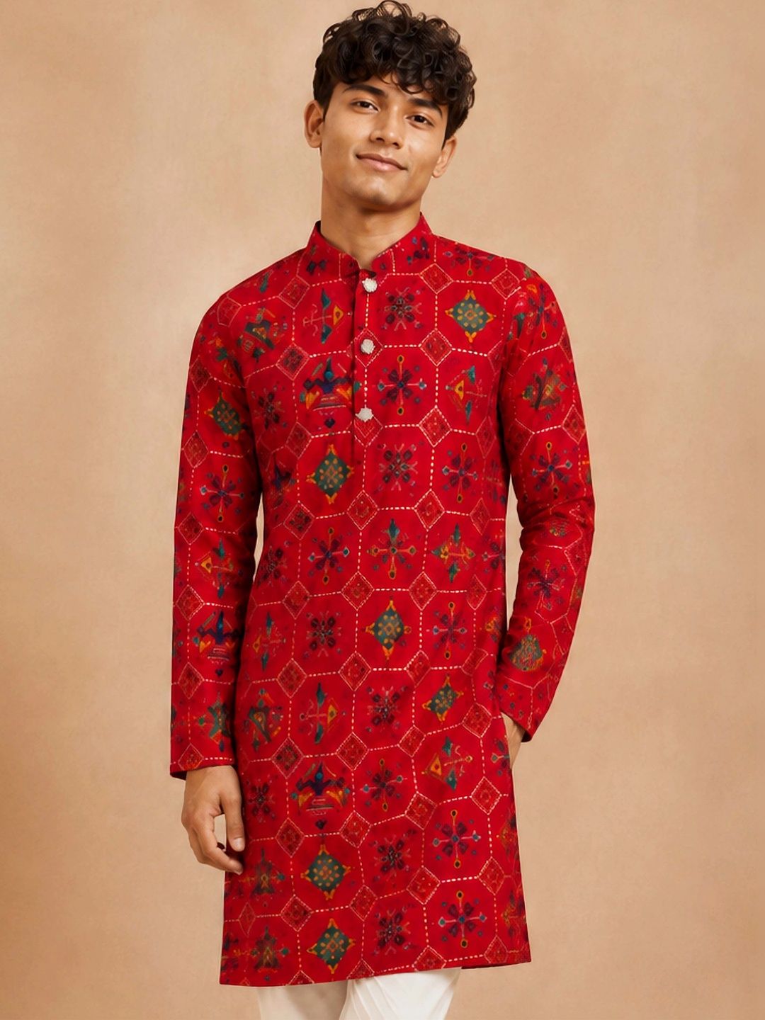 VASTRAMAY Boys Geometric Printed Kurta-picture-35