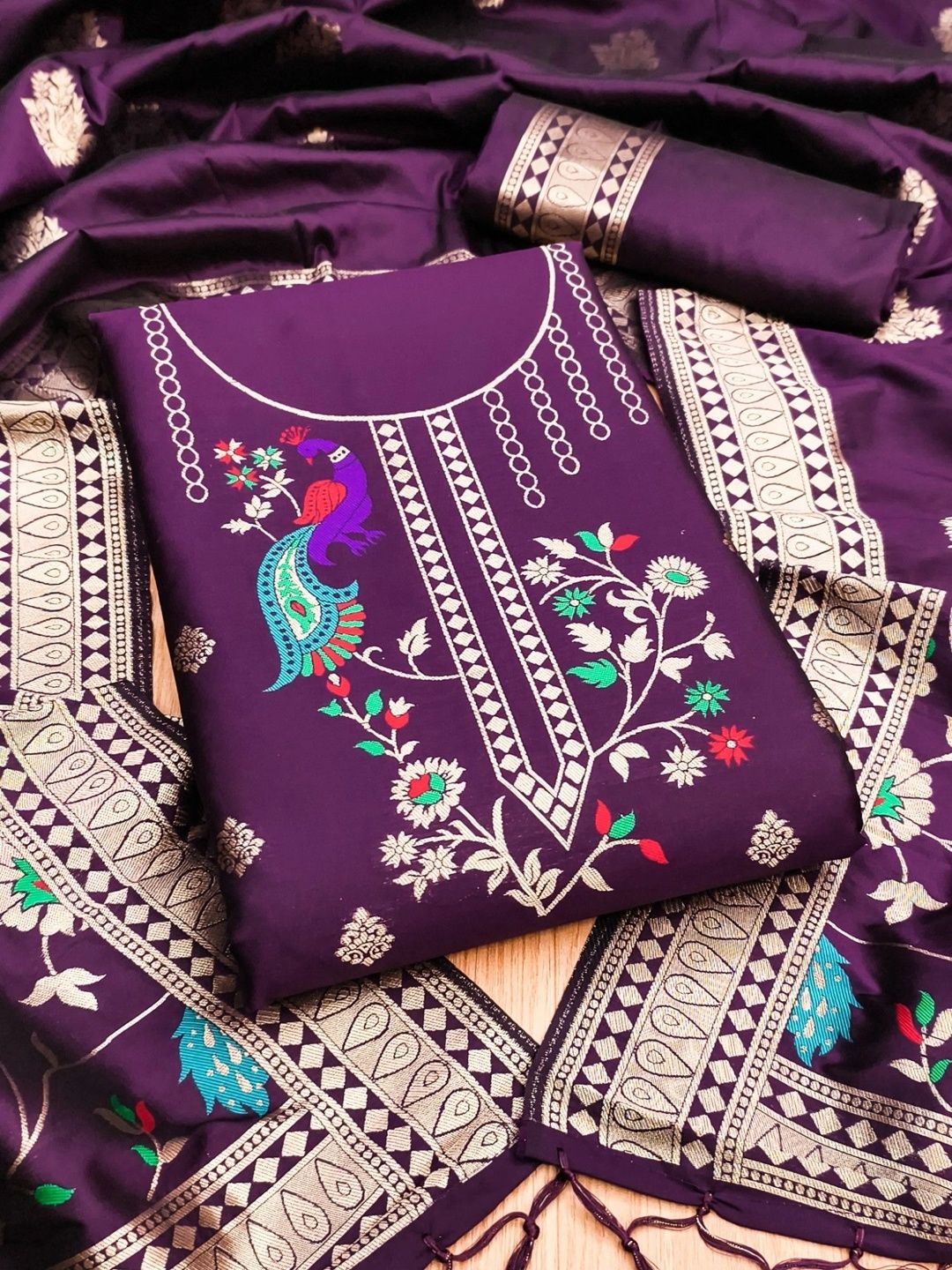 Panzora Unstitched Dress Material-picture-20