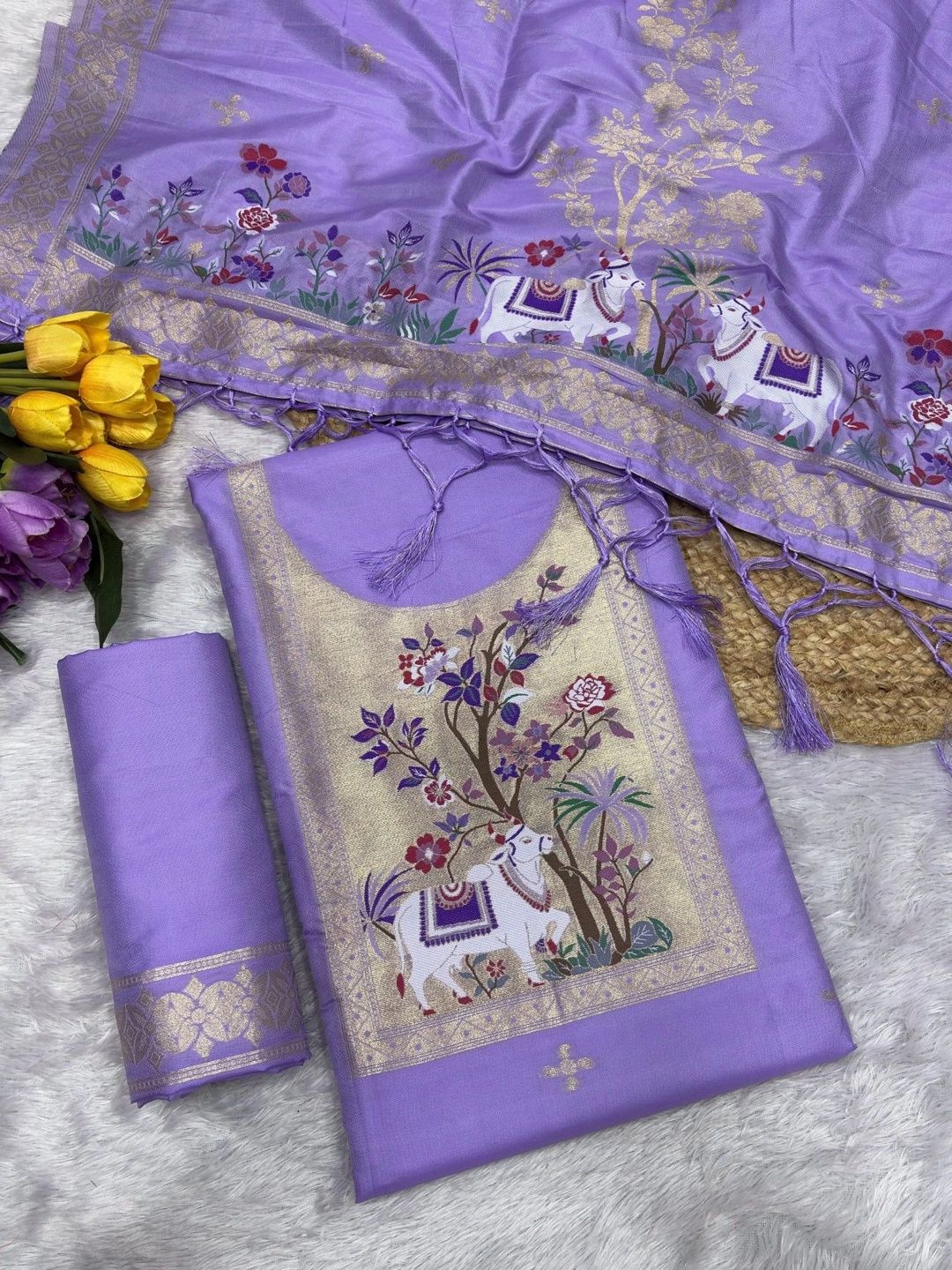 Panzora Unstitched Dress Material-picture-5