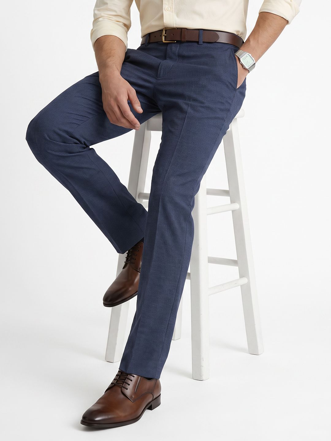 Peter England Men Neo Slim Slim Fit Trousers