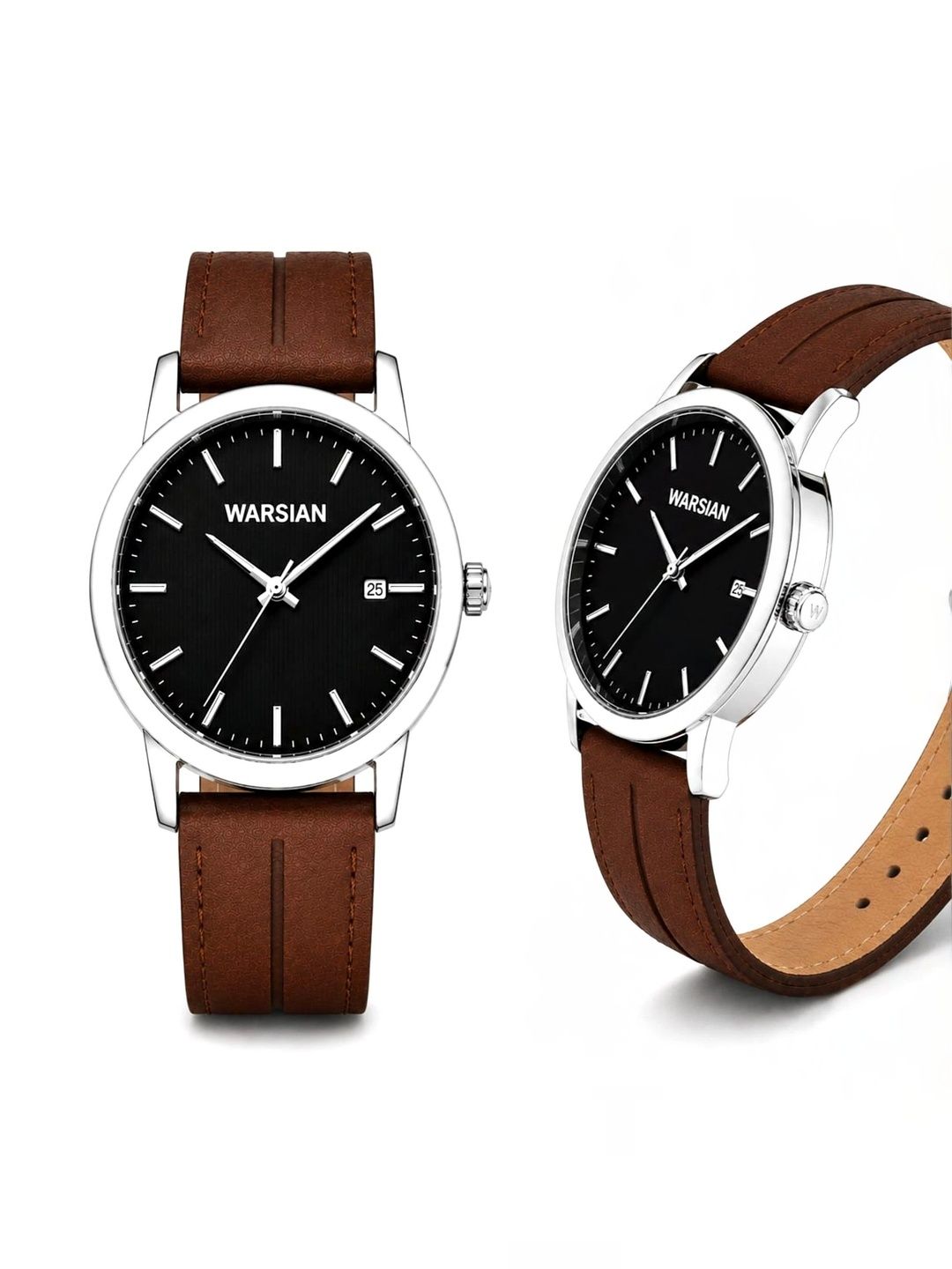 colorworld men dial & straps analogue date aperture watch cw501blkdstrpbrwn_watch1