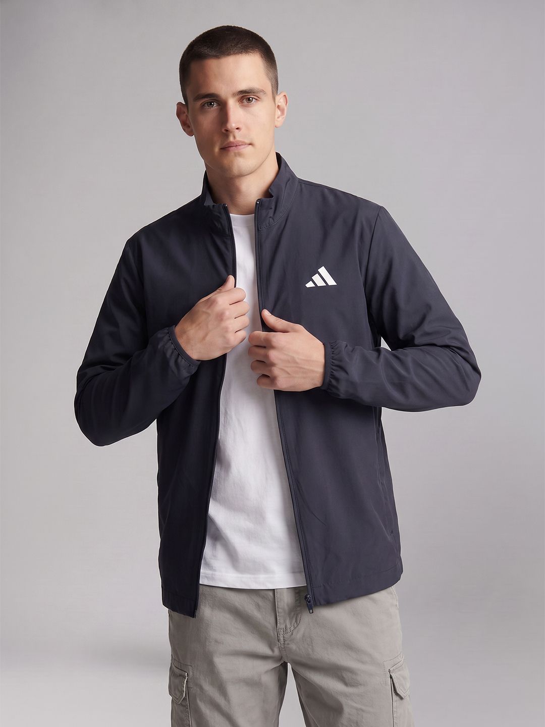 ADIDAS Mock Collar Sporty Jacket