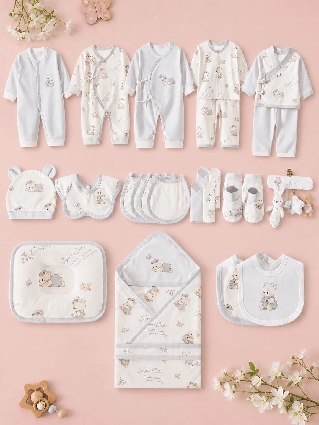 Wunderwoo Infants Pack of 20 Printed Baby Apparel Gift Set-picture-48