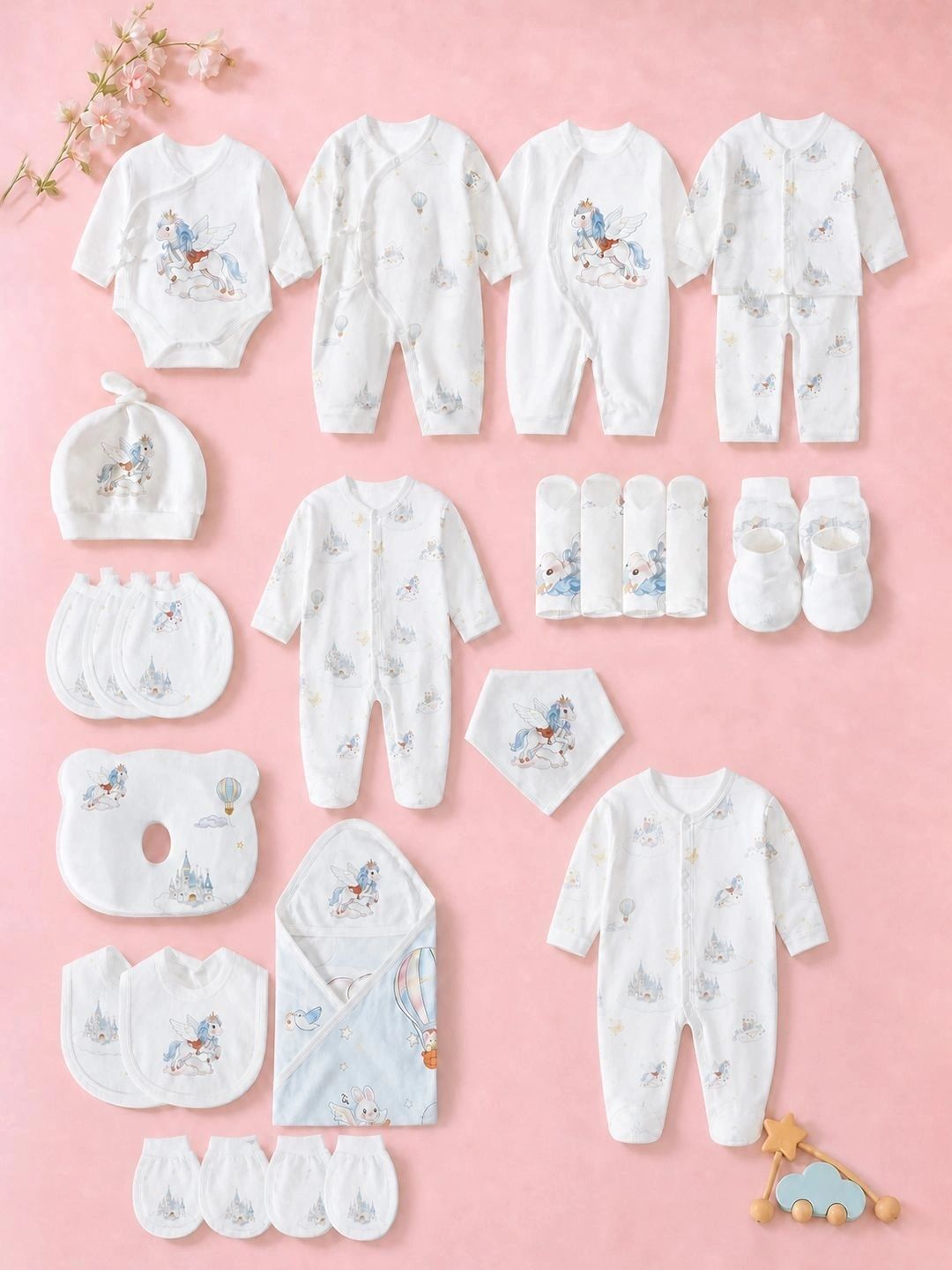 Wunderwoo Infants Pack of 20 Printed Baby Apparel Gift Set-picture-52