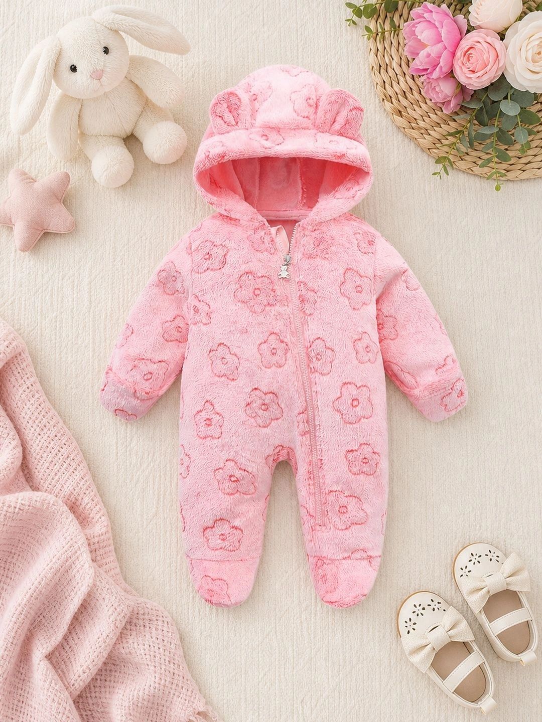 Wunderwoo Infants Printed Hooded Rompers-picture-53