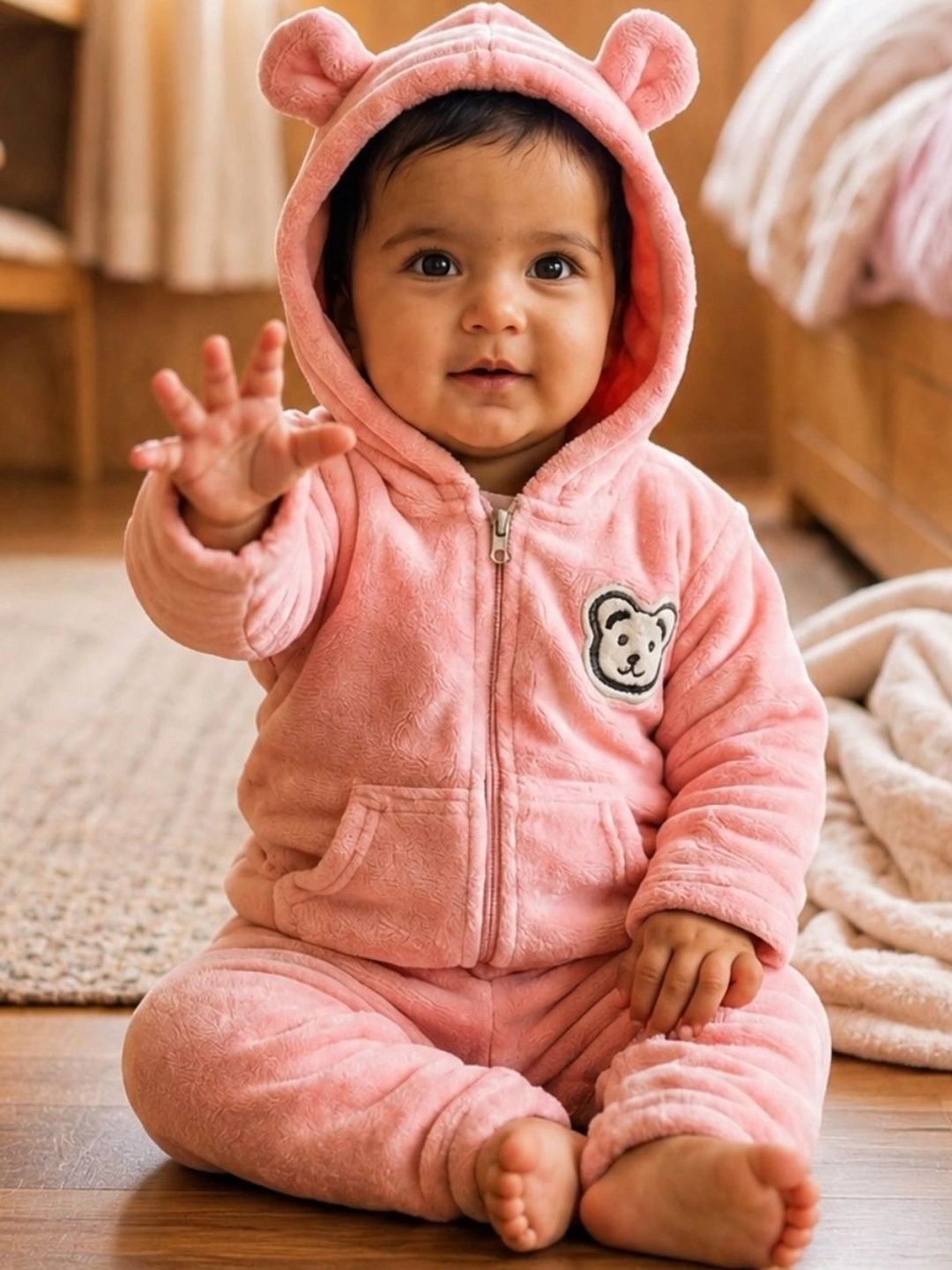 Aakriti Kids Hooded Neck Sweatshirt With Joggers Clothing Set-picture-17