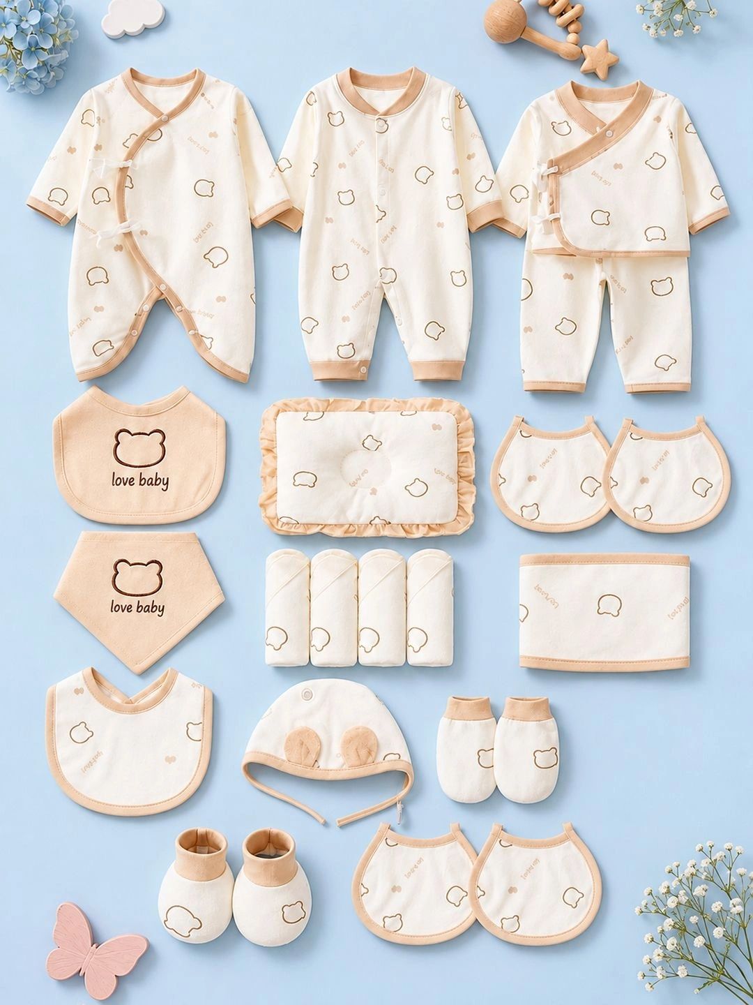 Wunderwoo Infants Pack of 20 Printed Baby Apparel Gift Set-picture-19