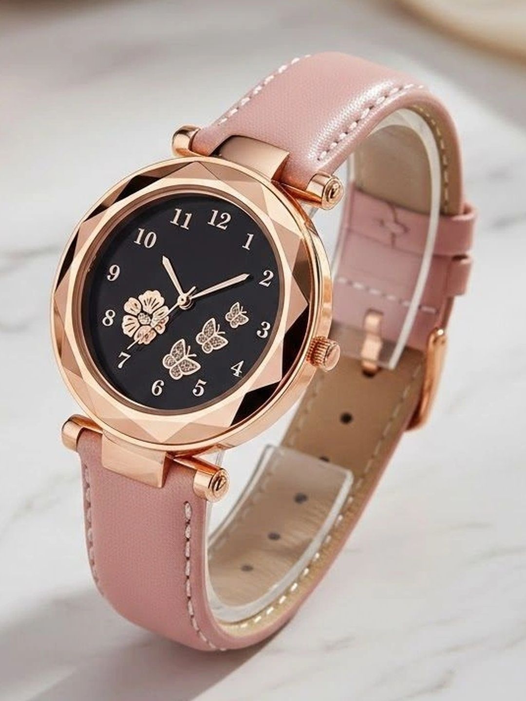 HORVIX Unisex Printed Dial & Leather Straps Analogue Watch LEAFLTR-BLK-0J5_BFLTR-PINK-0J4-image-8