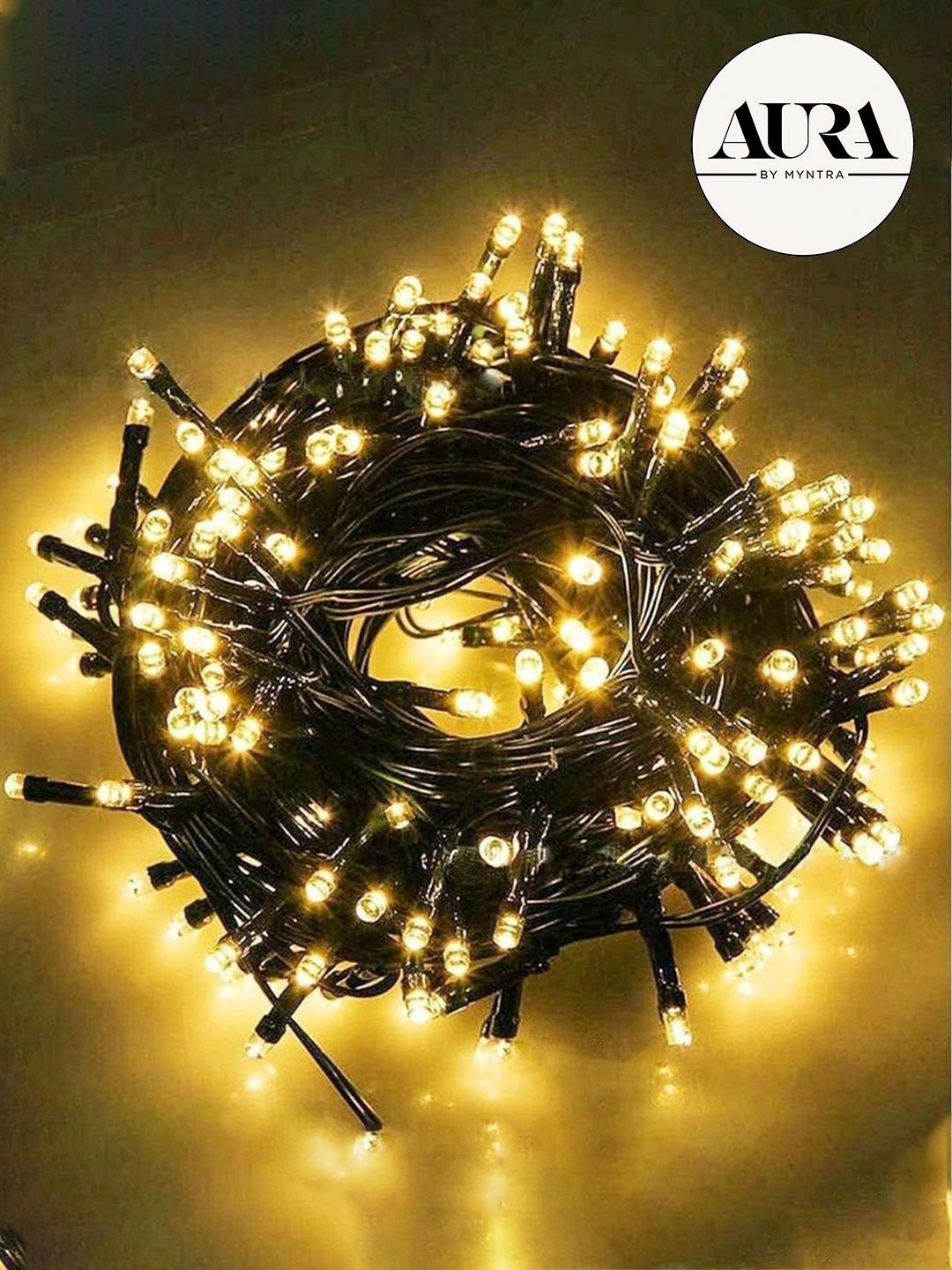 aura yellow water resistant led rope string light - 11 m