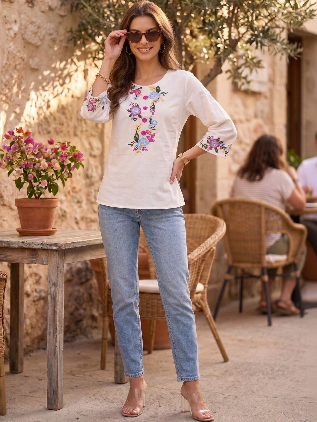 Anouk Rustic Floral Embroidered Top-picture-5
