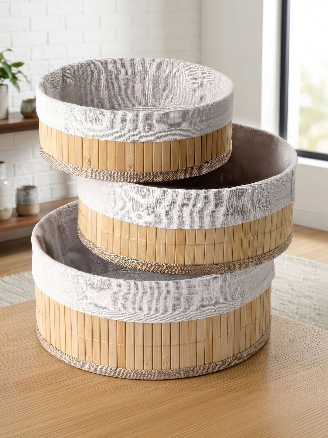 Story@home Brown Set of 3 Regular Multi-Utility Organisers-picture-0