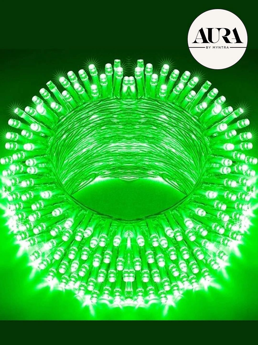 aura green water resistant led rope string light - 11 m