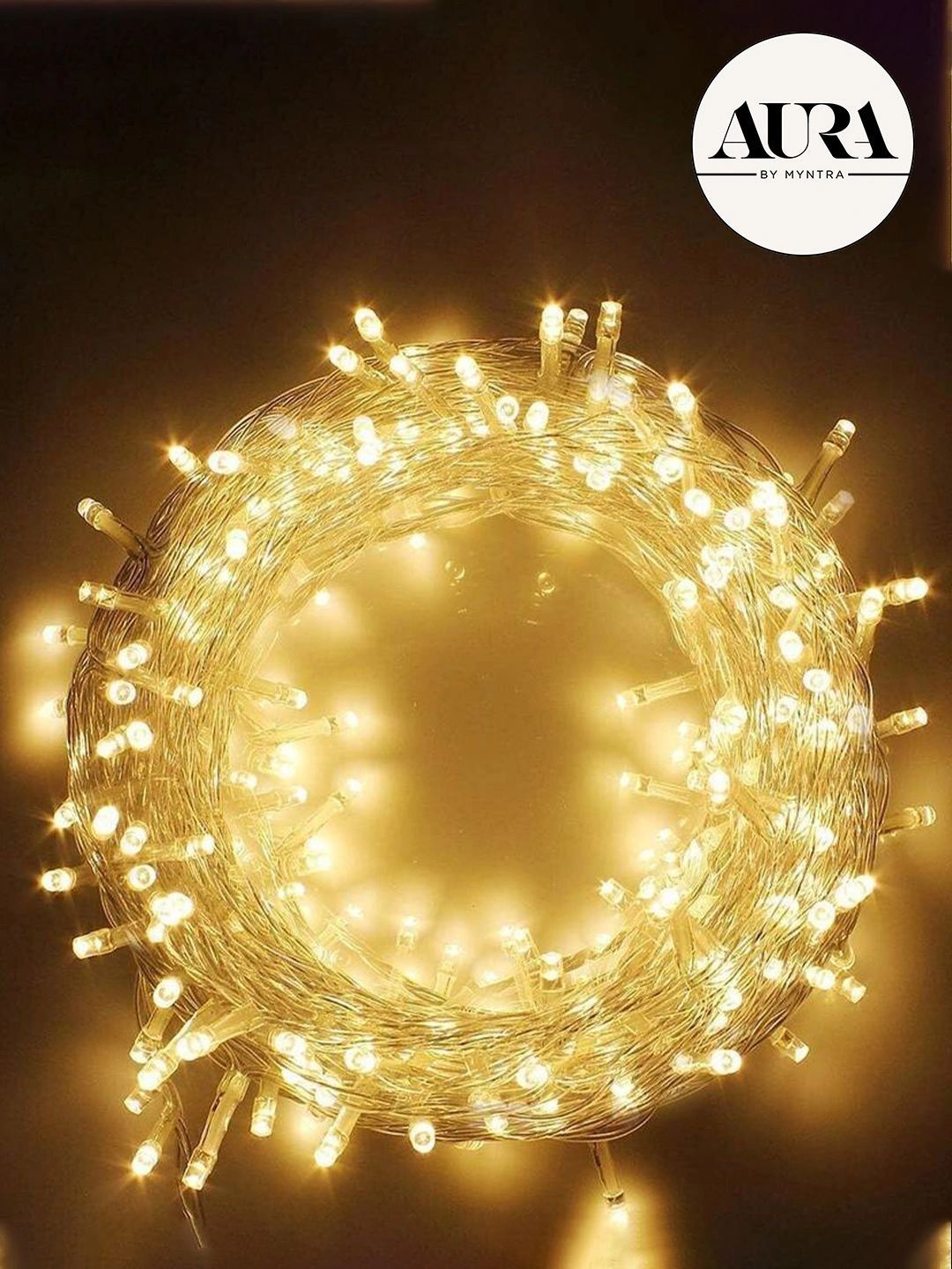 aura yellow water resistant led rope string light - 11 m
