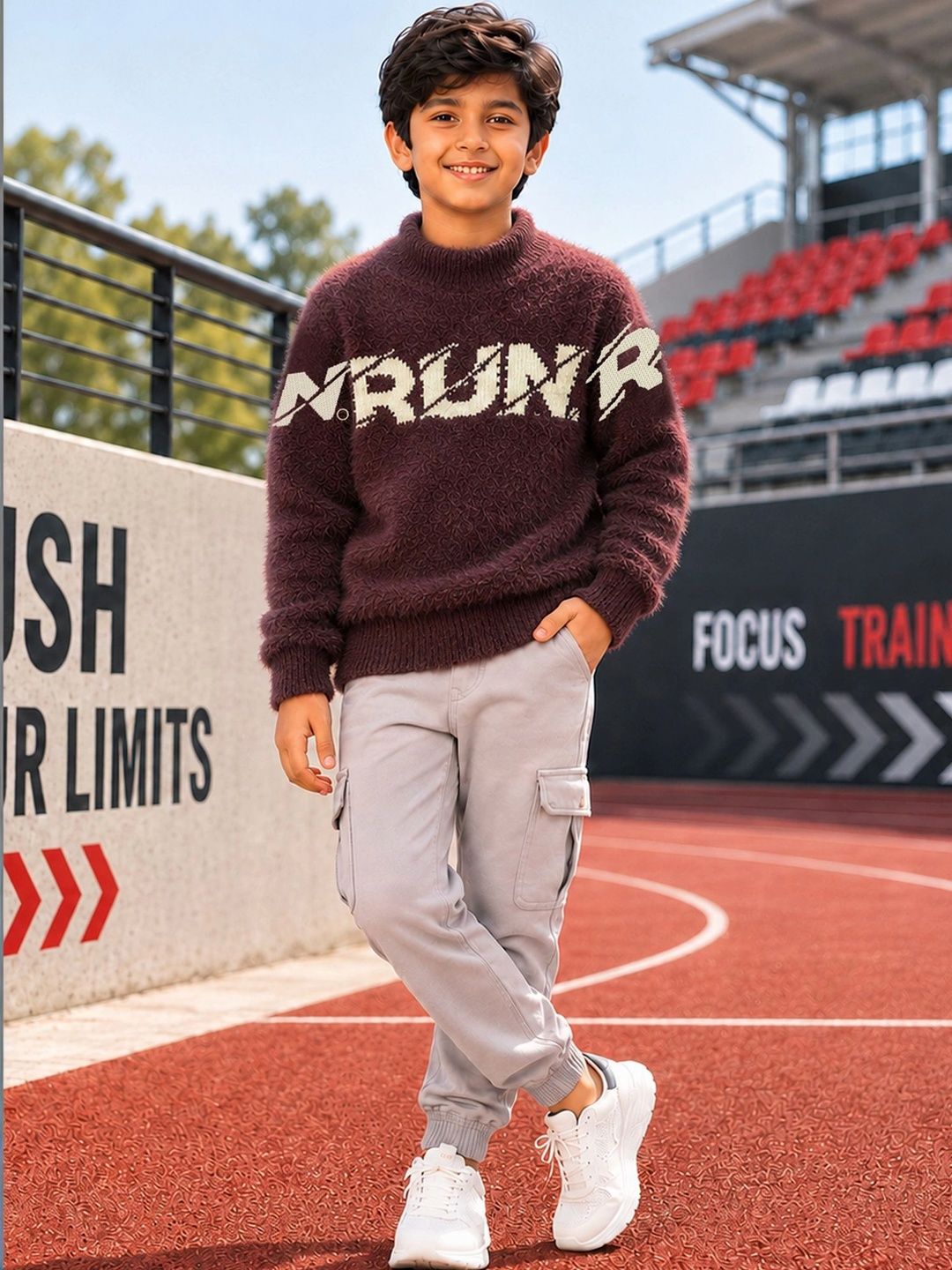 YK YK Boys Typography Printed Pullover