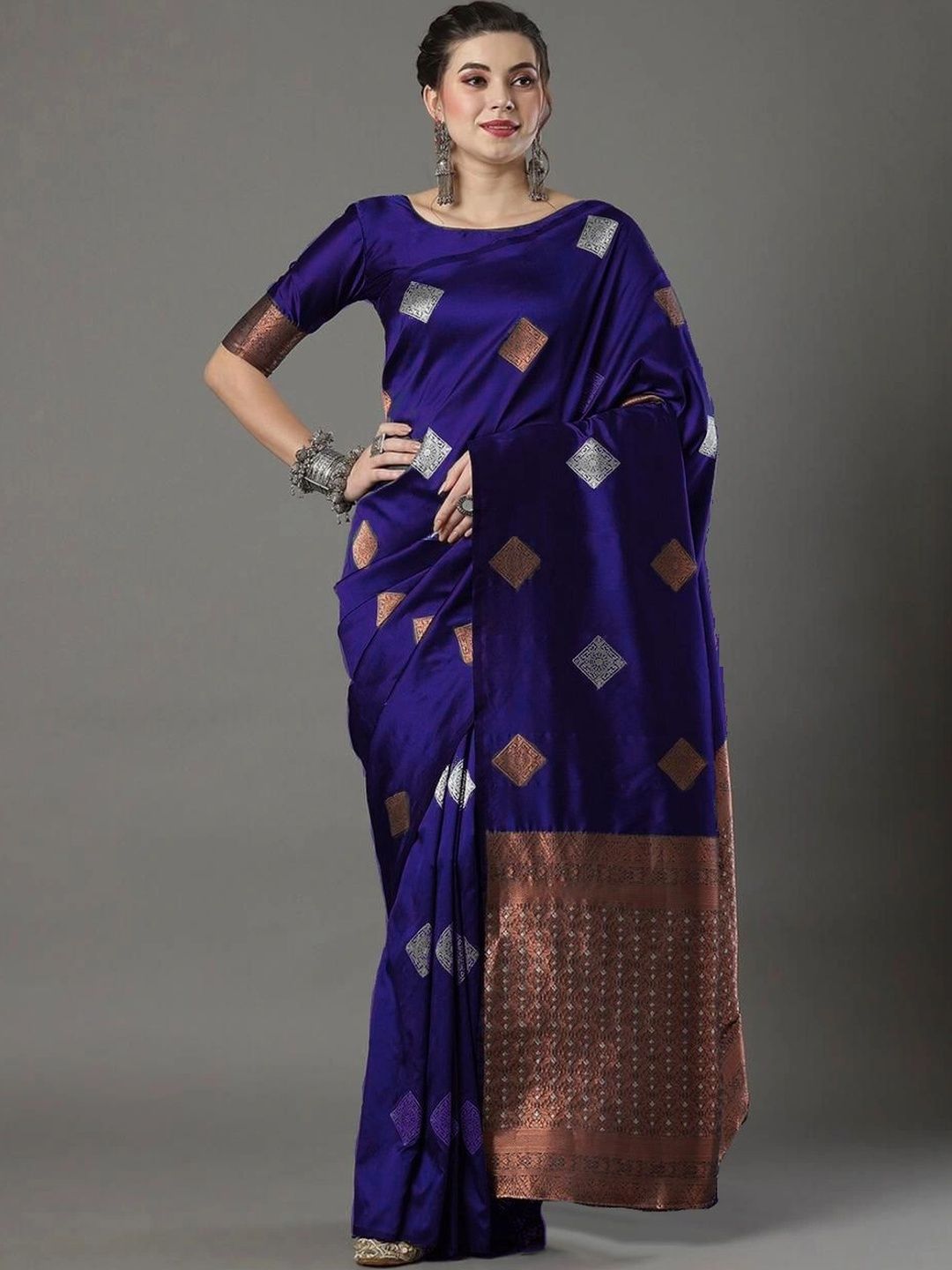Moda Rapido Woven Design Zari Silk Blend Kanjeevaram Saree-picture-28