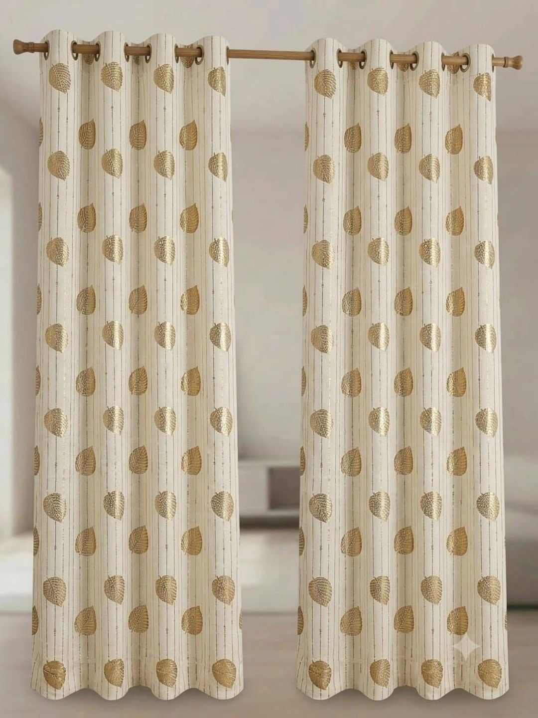 rainbow furnishings cream-coloured set of 2 long door curtain