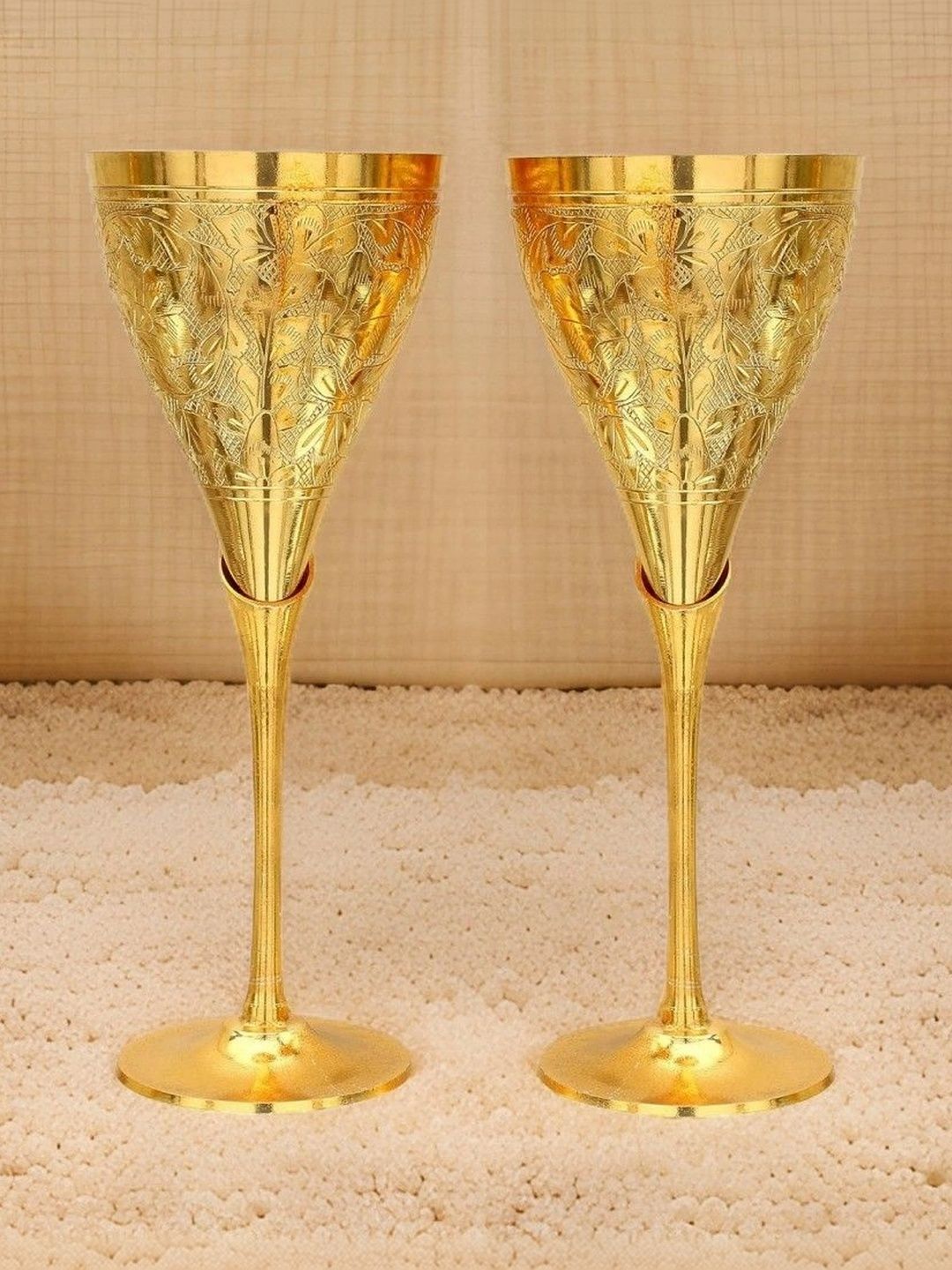 INTERNATIONAL GIFT Gold-Toned 2 Metal Bar Glass-picture-46