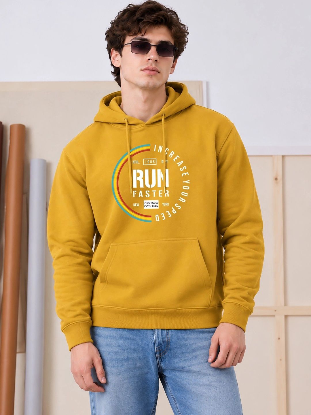 WOOSTRO Men Printed Hooded Sweatshirt-picture-3