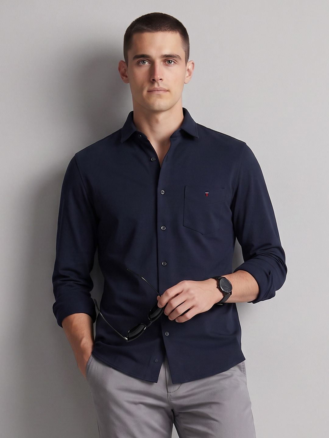Louis Philippe Sport Slim Fit Textured Casual Shirt-picture-36