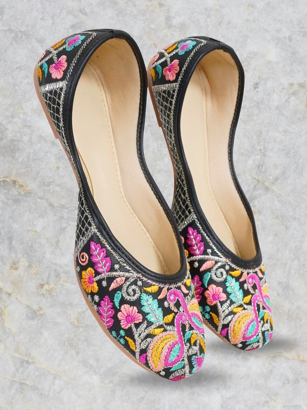 Anouk Women Embellished Party Mojaris with Embroidered Flats-picture-20