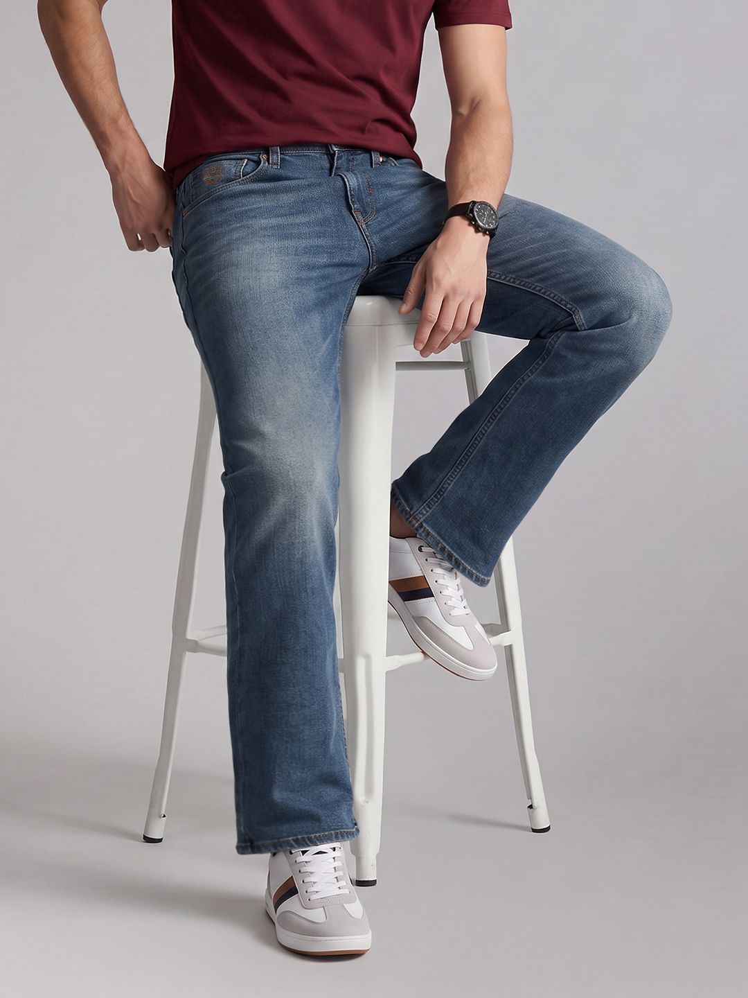 U.S. Polo Assn. Denim Co. Men Bootcut Mid-Rise Low Distress Jeans-picture-16