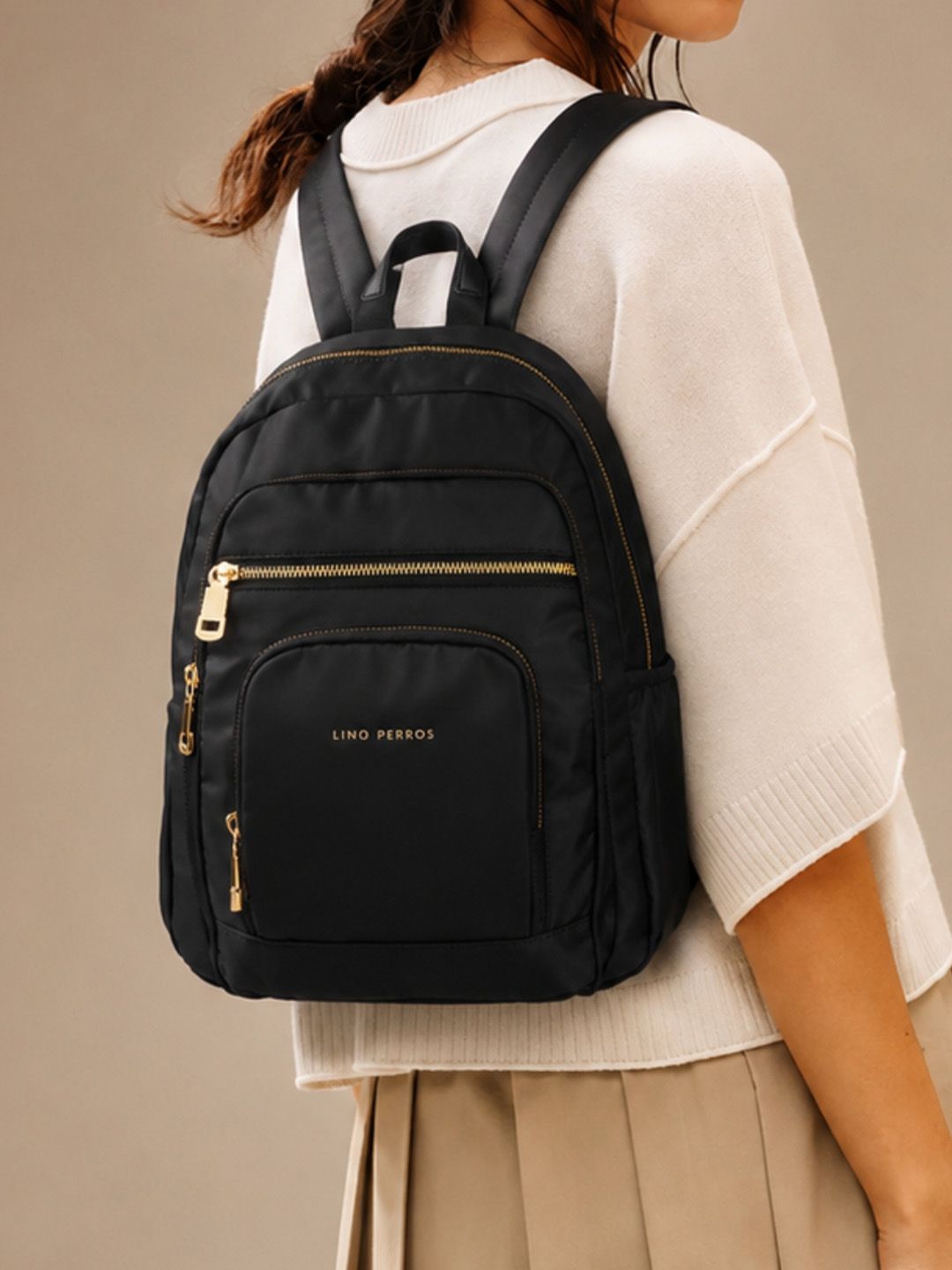 Lino Perros Women Pacman Timeless Black Backpack
